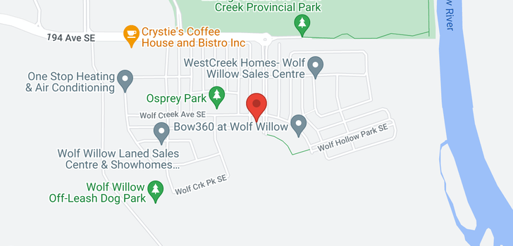 map of 213 Wolf Willow Boulevard SE